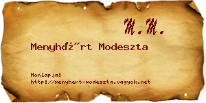 Menyhért Modeszta névjegykártya
